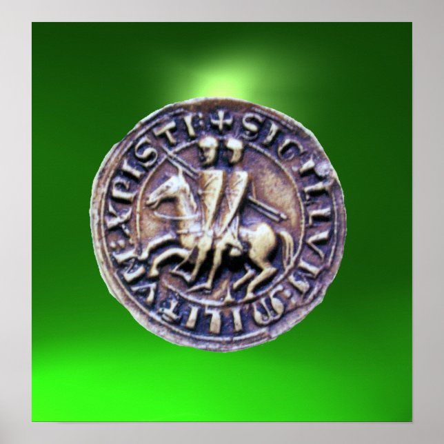 Póster SELLO DE LA PLANTILLA DE KNIGHTS verde (Frente)