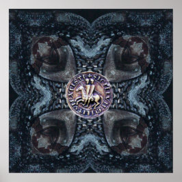 PÓSTER SELLO DE LA PLANTILLA DE LOS CABALLEROS SOBRE LA C