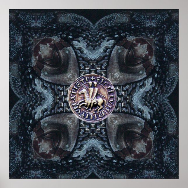 PÓSTER SELLO DE LA PLANTILLA DE LOS CABALLEROS SOBRE LA C (Frente)