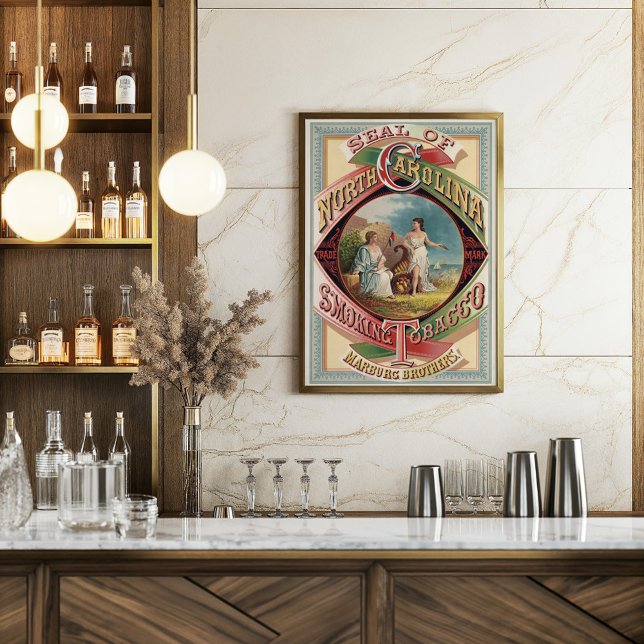 Póster Sello de la publicidad de tabaco de la vieja carol (Subido por el creador)