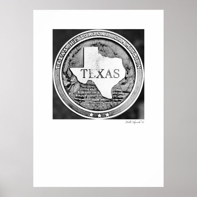 Póster Sello de la Sociedad Histórica de Texas en Bronce (Frente)