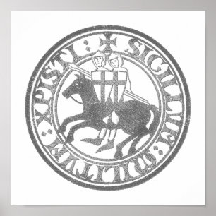Póster Sello de los Caballeros Templarios Dos Caballeros