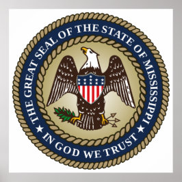 Póster Sello de Misisipi (Estado de los Estados Unidos)