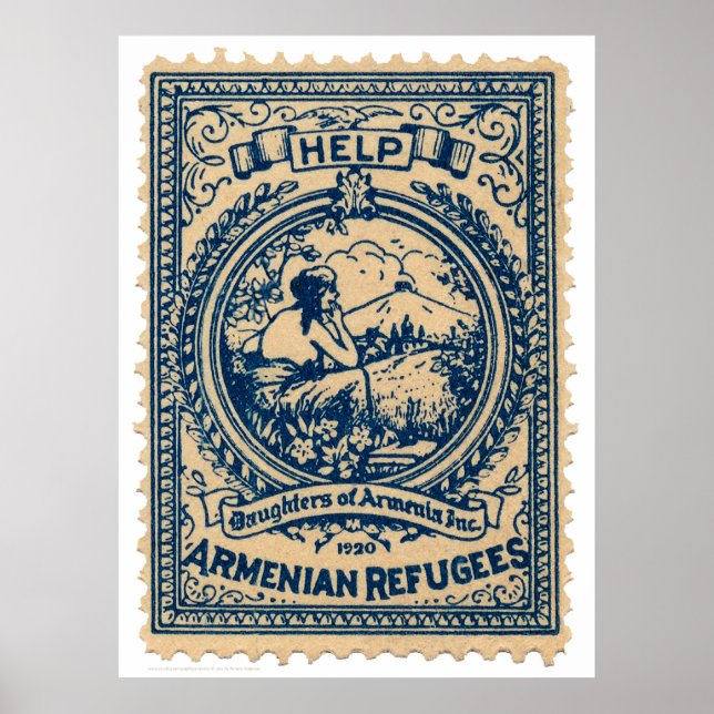 Póster Sello de Navidades de refugiados armenios 1920 (Frente)