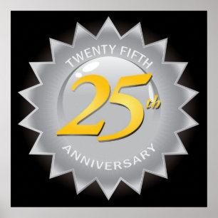 Póster Sello de plata en 25 años