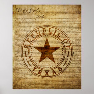 Póster Sello de Texas de 1836