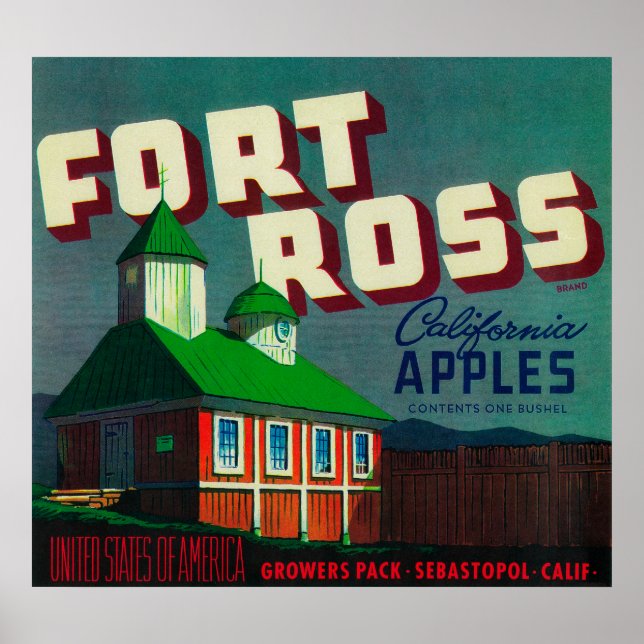 Póster Sello de velocidad de Apple de Fort Ross Sebastopo (Frente)
