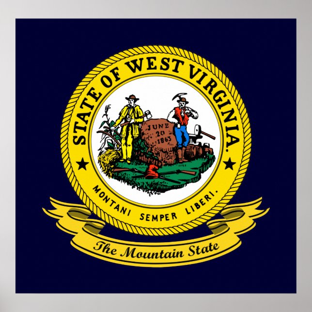 Póster Sello de Virginia Occidental (Frente)
