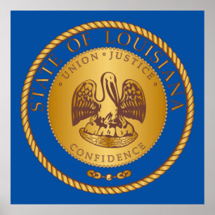 Póster Sello del estado de Louisiana