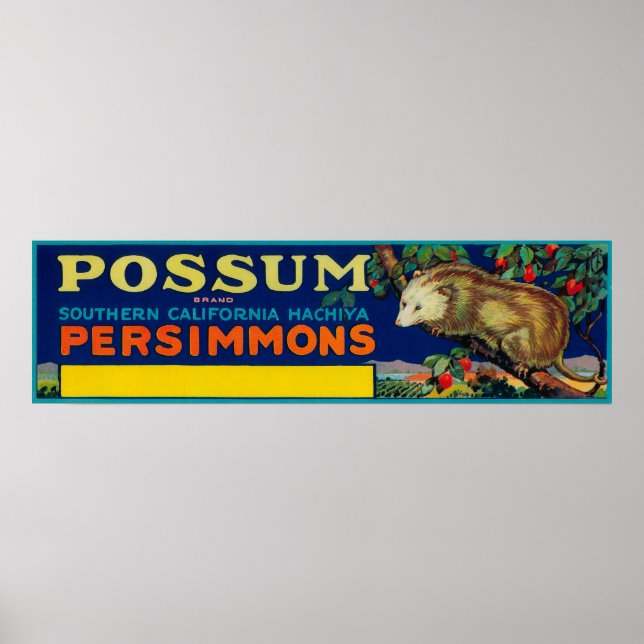 Póster Sello Possum PersimmonSouthern California (Frente)