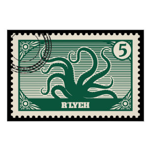 Póster Sello postal de R'lyeh