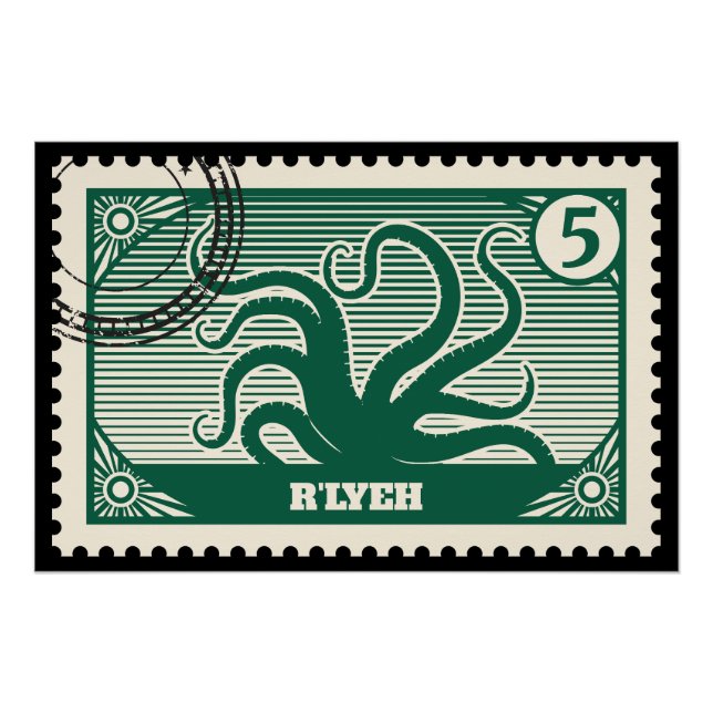 Póster Sello postal de R'lyeh (Anverso)