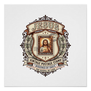 Póster Sello postal vintage Jesús Sello postal vintage Je