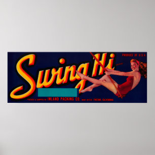 Póster Sello Swing Hi PeachFresno, CA