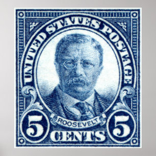 Póster Sello Teddy Roosevelt 1922