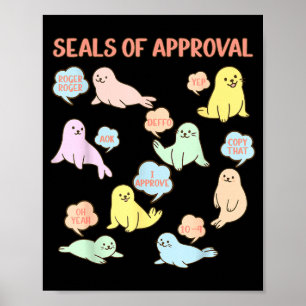 Póster Sellos De Aprobación Amante De Foca Océano Animal