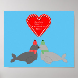 Póster Sellos de besos de Navidades pequeños