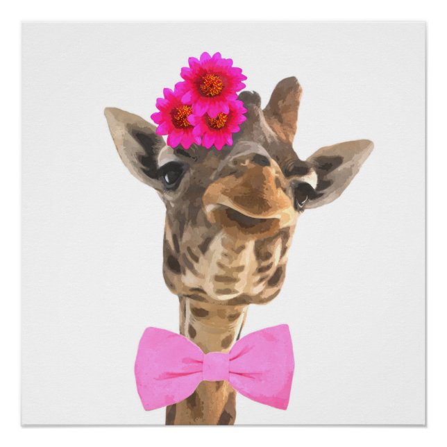 Póster Selva de Giraffe jungle zoo salvaje africano (Anverso)