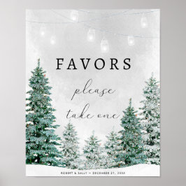 Póster selva de invierno rústica favorece el signo boda