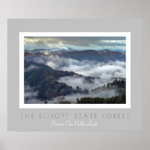 Póster Selva estatal Elliott de Oregón - Proteger la tier