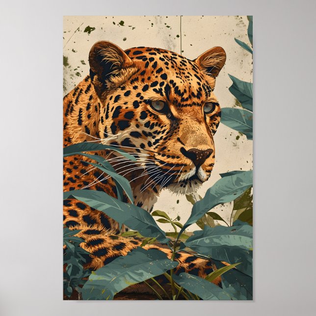 Póster Selva leopardo: Vintage (Frente)