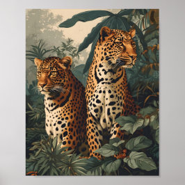 Póster Selva leopardo: Vintage