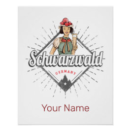Póster Selva negra Baden-Württemberg Alemania Vintage