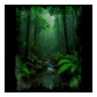 Póster Selva tropical de Nueva Zelanda