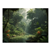 Selva Tropical Exuberante y Verde Río de la Jungla
