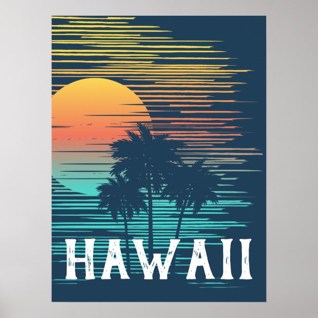 Póster Selva tropical Hawaii Sunset Sunrise (Frente)