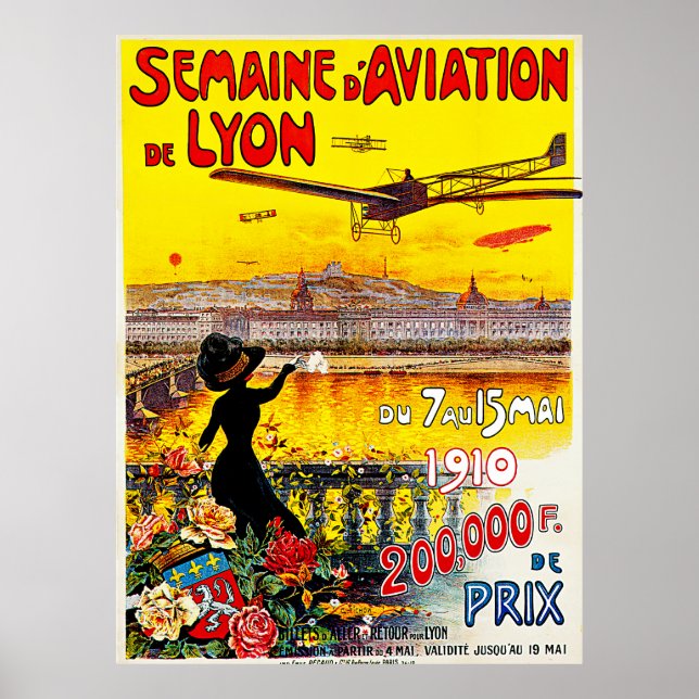Póster Semaine d'Aviation de Lyon (Frente)