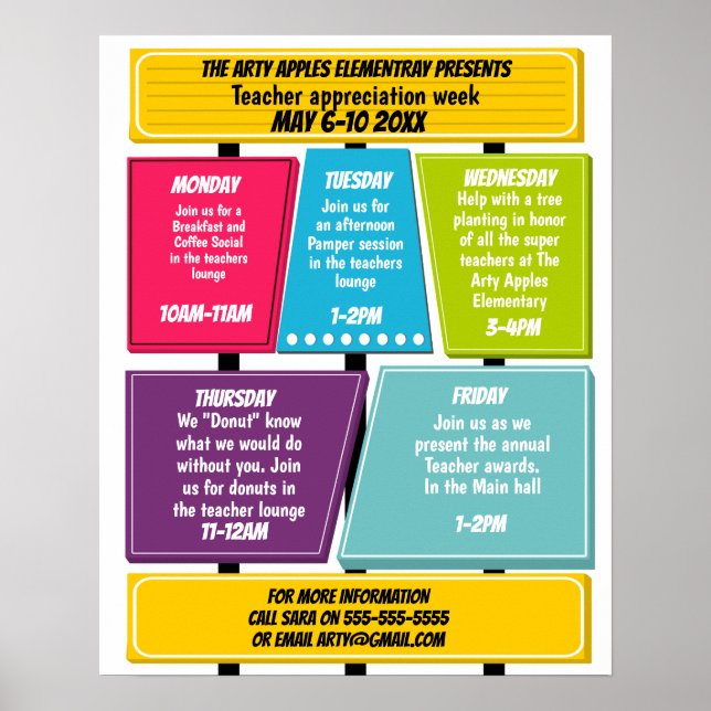 Póster Semana de Apreciación del Profesor Itinerario (Frente)