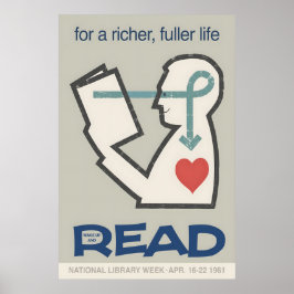 Póster Semana de la Biblioteca Nacional Cartel de 1961 Me