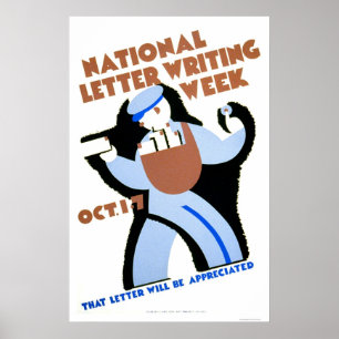 Póster Semana de la escritura de la letra WPA 1940