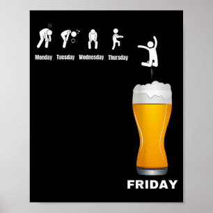 Póster Semana Divertida para Hombres de Lunes a Viernes -