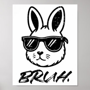 Póster Semana Santa Bruh Bunny Sungles Gracioso Meme Homb