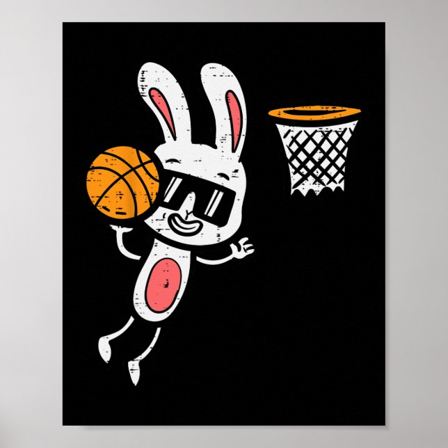 Póster Semana Santa Bunny Basketball Dunk Deportes Niños  (Frente)