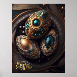 Póster Semana Santa. Huevos mágicos de Pascua