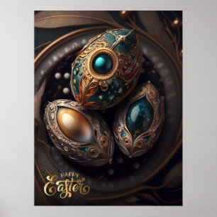 Póster Semana Santa. Huevos mágicos de Pascua