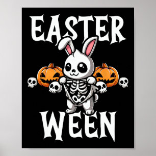 Póster Semana Santa Ween Skeleton Bunny Halloween Tema
