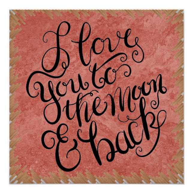 Poster semibrillante.. Te amo el diseño artístico (Anverso)