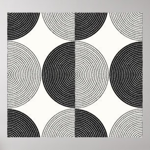 Póster Semicírculos geométricos: patrón simple.