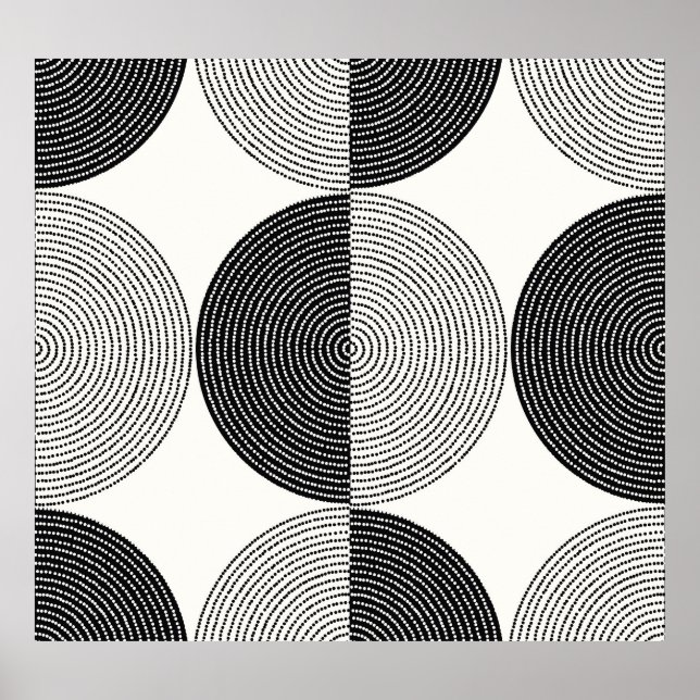 Póster Semicírculos geométricos: patrón simple. (Frente)