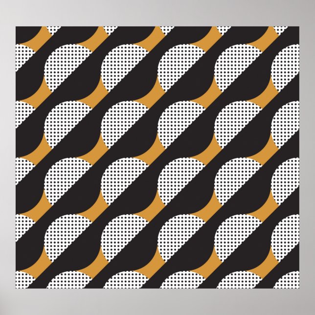 Póster Semicírculos y puntos, patrón geométrico. (Frente)