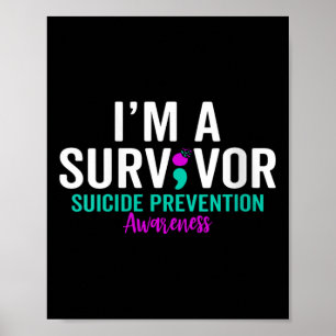 Póster Semicolón Conciencia sobre el suicidio Suicidio de