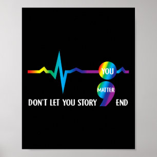 Póster Semicolón Concienciación sobre la salud mental Pre