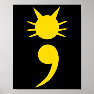 Póster Semicolón de Gato Mayo Mes de Concienciación sobre