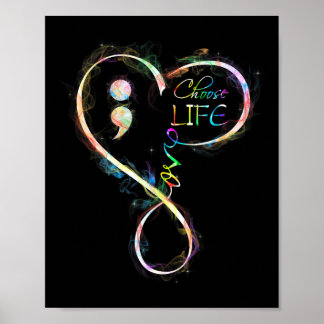 Póster Semicolón de prevención de conciencia elegir la vi