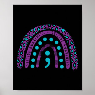 Póster Semicolón de sensibilización sobre el suicidio - P