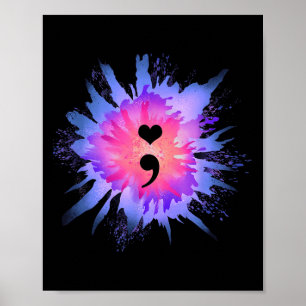 Póster Semicolón de sensibilización sobre la salud mental